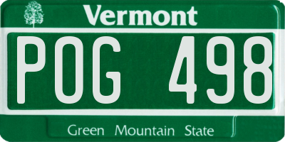 VT license plate POG498
