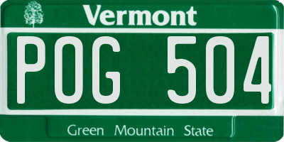 VT license plate POG504