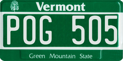 VT license plate POG505