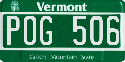 VT license plate POG506