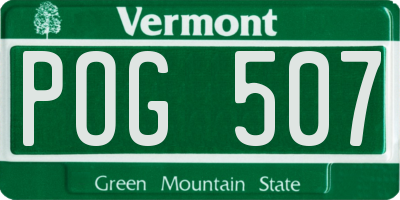 VT license plate POG507