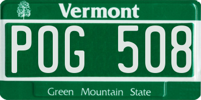 VT license plate POG508