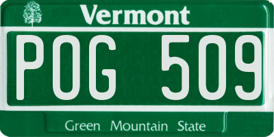 VT license plate POG509