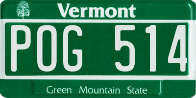 VT license plate POG514