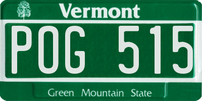 VT license plate POG515