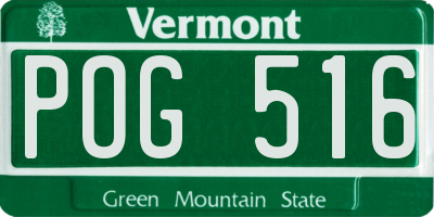 VT license plate POG516
