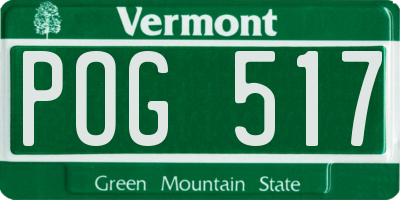 VT license plate POG517