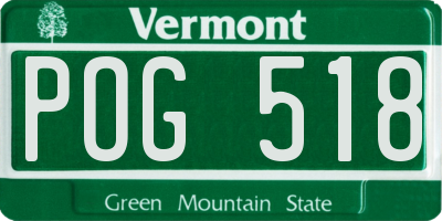 VT license plate POG518