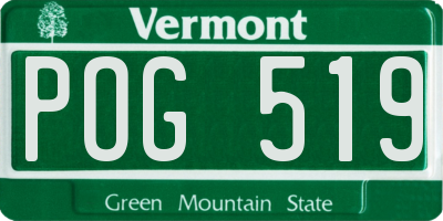 VT license plate POG519