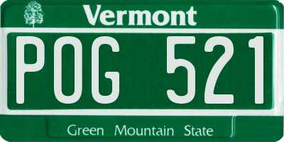 VT license plate POG521