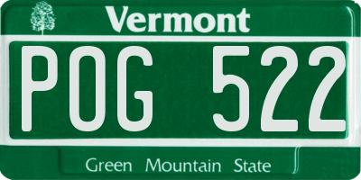 VT license plate POG522