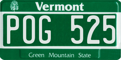 VT license plate POG525