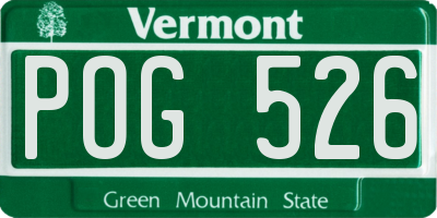 VT license plate POG526