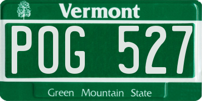VT license plate POG527