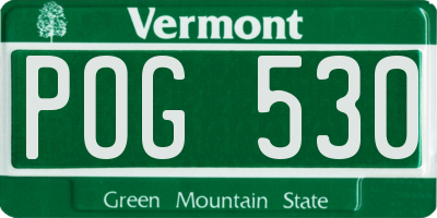 VT license plate POG530
