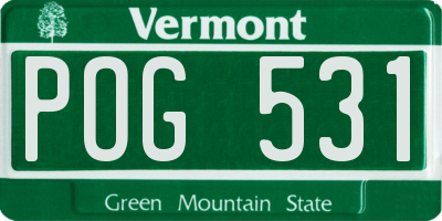 VT license plate POG531