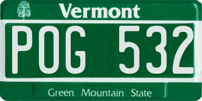 VT license plate POG532