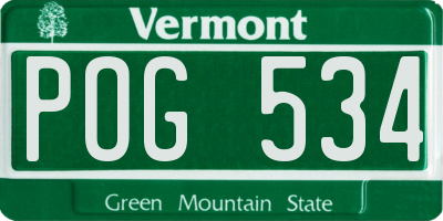VT license plate POG534