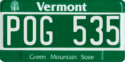 VT license plate POG535