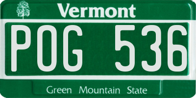 VT license plate POG536
