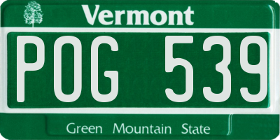 VT license plate POG539