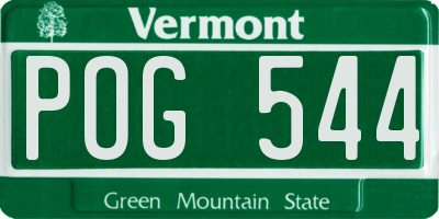 VT license plate POG544