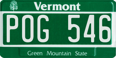 VT license plate POG546
