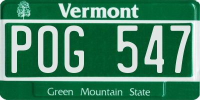 VT license plate POG547