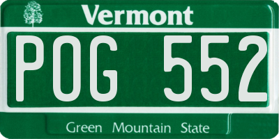 VT license plate POG552