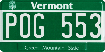 VT license plate POG553