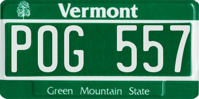VT license plate POG557
