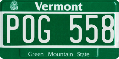 VT license plate POG558
