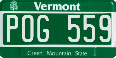 VT license plate POG559
