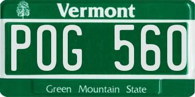VT license plate POG560