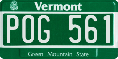 VT license plate POG561