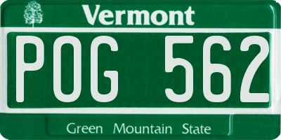VT license plate POG562