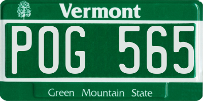 VT license plate POG565
