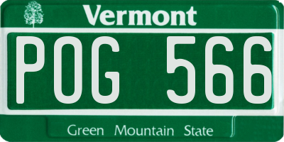 VT license plate POG566