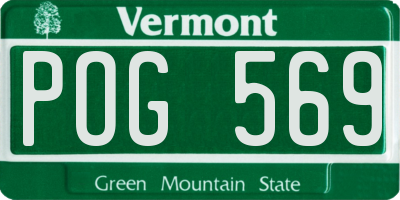 VT license plate POG569