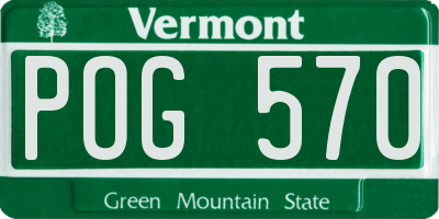 VT license plate POG570