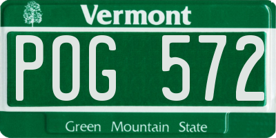 VT license plate POG572