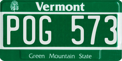 VT license plate POG573