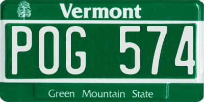 VT license plate POG574