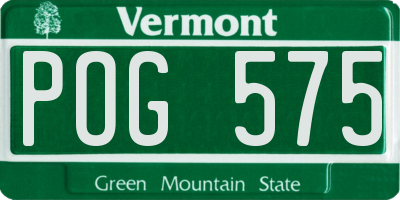 VT license plate POG575