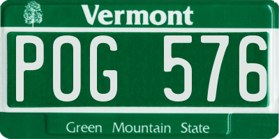 VT license plate POG576