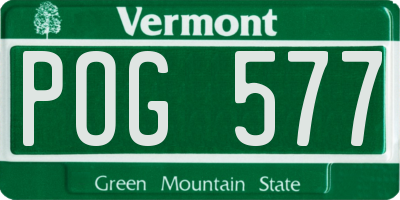 VT license plate POG577