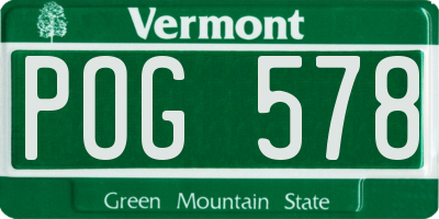 VT license plate POG578