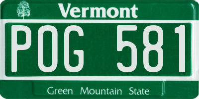 VT license plate POG581