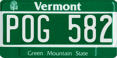 VT license plate POG582