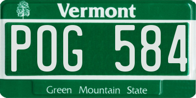 VT license plate POG584